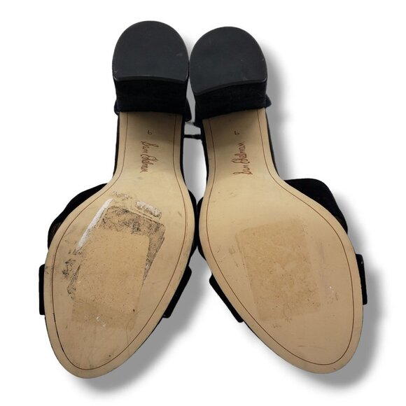 Sam Edelman Yancy Sandals Womens 9 Black Suede Block Heel - Picture 9 of 10